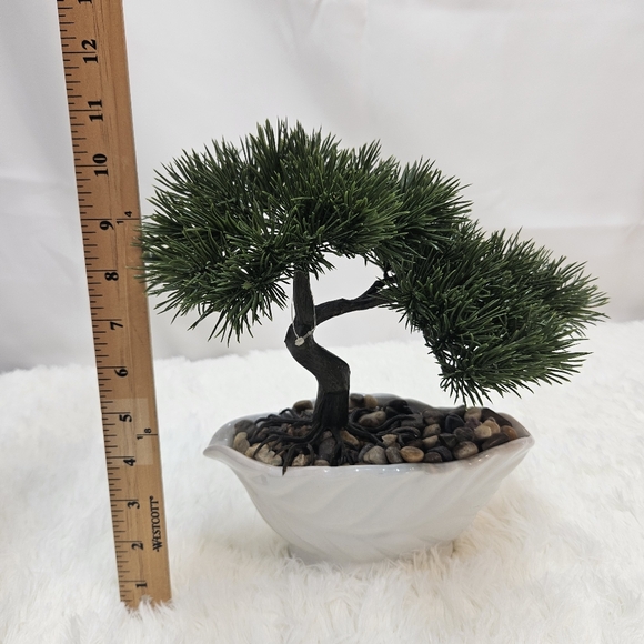Nearly Natural 10-in Cedar Bonsai Artificial Tree in Decorative Planter - Picture 9 of 9